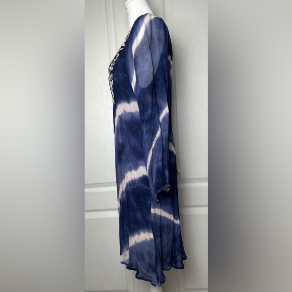 Soft Surroundings Gauzy Tie Dye Embroidered Long Sleeve Size Medium - Picture 4 of 7